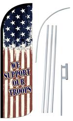  We Support Our Troops Deluxe Windless Swooper Flag Kit
